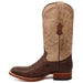 Tanner Mark Men's Genuine Full Quill Ostrich Square Toe Boots Cherry Wood TMX203301 - Tanner Mark Boots