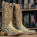 Tanner Mark Men's Genuine Python Square Toe Boots Antique Saddle - Tanner Mark Boots