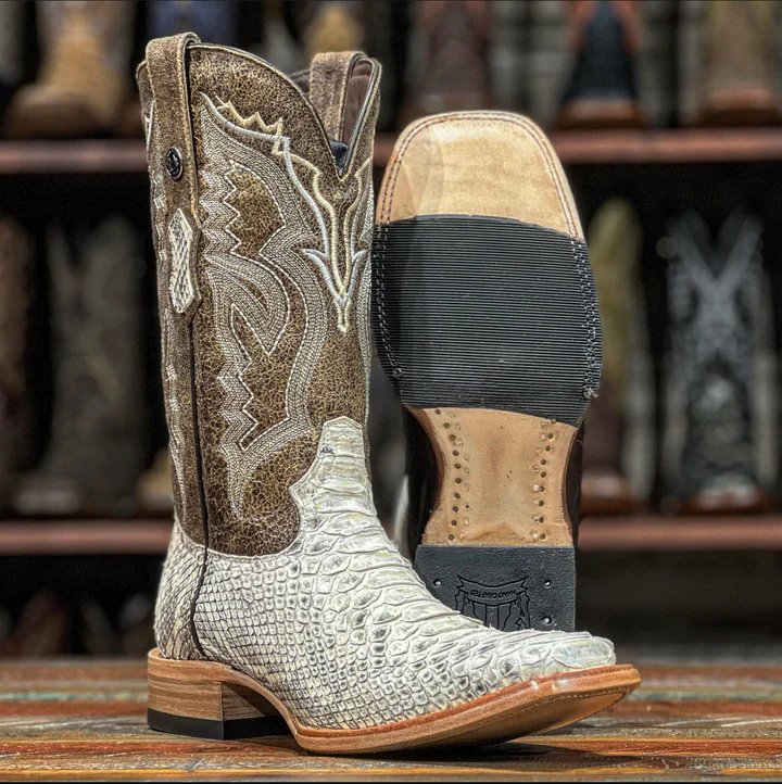 Python Boots Colour Original Python Boots Square Toe Natural Matte Color - Tanner Mark Boo