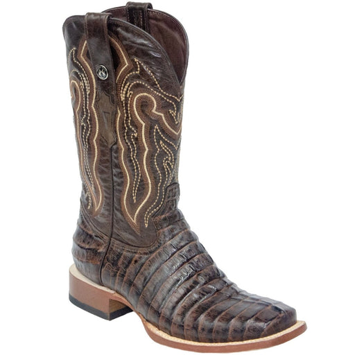 Tanner Mark Men's Marshall Print Caiman Tail Square Toe Boots Brown - Tanner Mark Boots