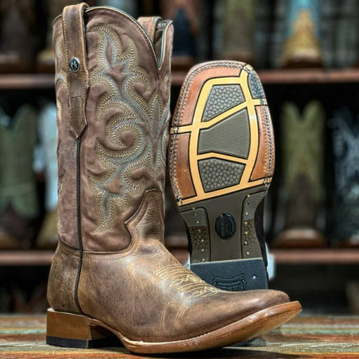 Tanner Mark Men's Square Toe Leather Boots Alamo Honey TM207045 - Tanner Mark Boots