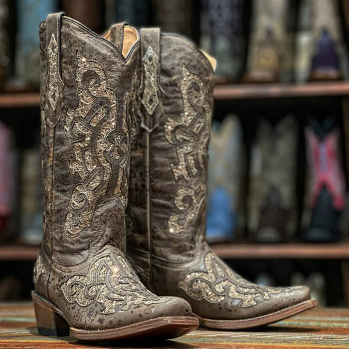Tanner Mark Women s Mae Leather Square Toe Boots Mocha CaballoBronco