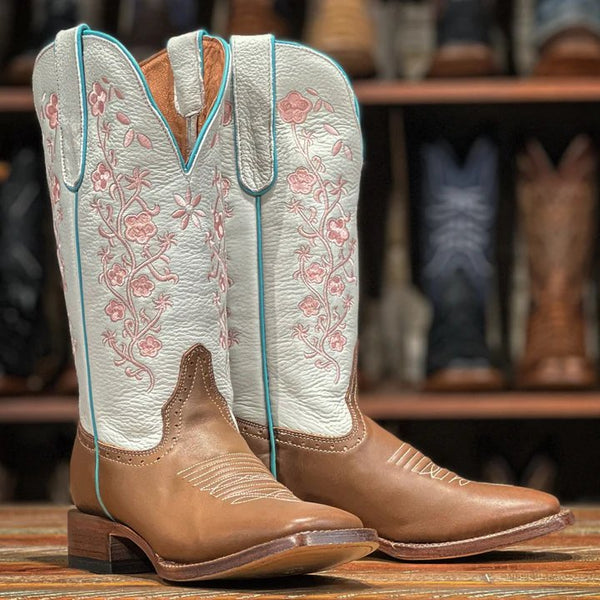 Tanner Mark Women's Turin Brown Square Toe Leather Boots Brown