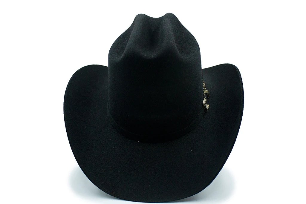 Texana Los Dos Carnales 100X Copa Alta con Plumas Color Negro - Chaparral Boots