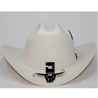Texana Cuernos Chuecos 6X Estilo El Fantasma Color Negro con Plumas