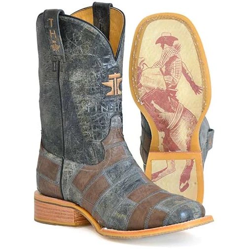 Tin Haul Bricks and Stones Men's Boots With Ride Em' Cowboy Sole Black - Tin Haul Boots