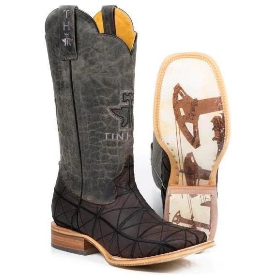 Tin Haul Derrick Men's Boots With Pumpin Sole Brown - Tin Haul Boots