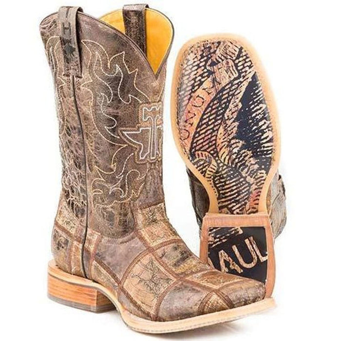 Tin Haul Money Maker Men's Boots With Bald Eagle Sole Brown - Tin Haul Boots