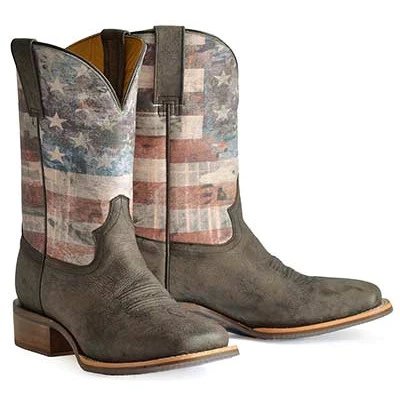 Tin Haul Patriot Men's Boots With Eagle and Shield Sole Brown - Tin Haul Boots