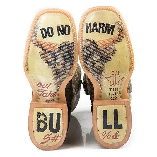 Tin Haul Take No Bull Men's Boots With Do No Harm Sole Brown - Tin Haul Boots