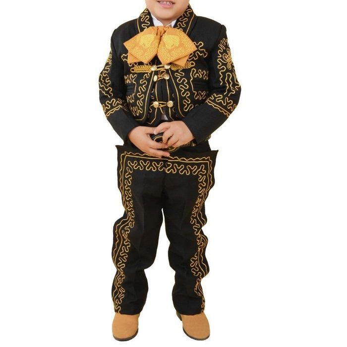 Traje Charro para Niño (TODO INCLUIDO) Hueso con Camel y Oro imp-72317