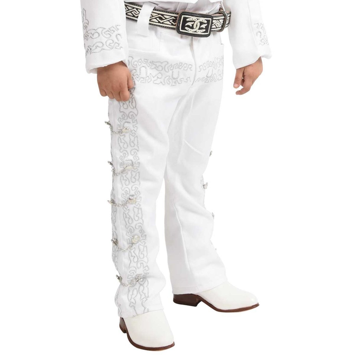 Traje de Charro para Niño de 3 Piezas Color Blanco WD-942 - White Diamonds Boots