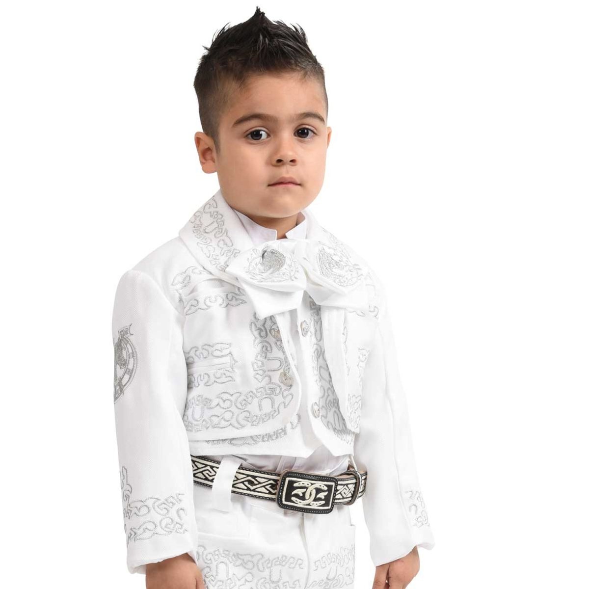 Traje de Charro para Niño de 3 Piezas Color Blanco WD-942 - White Diamonds Boots