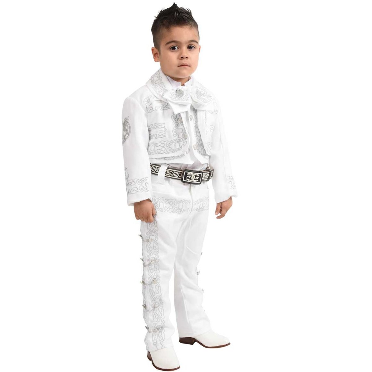 Traje de Charro para Niño de 3 Piezas Color Blanco WD-942 - White Diamonds Boots