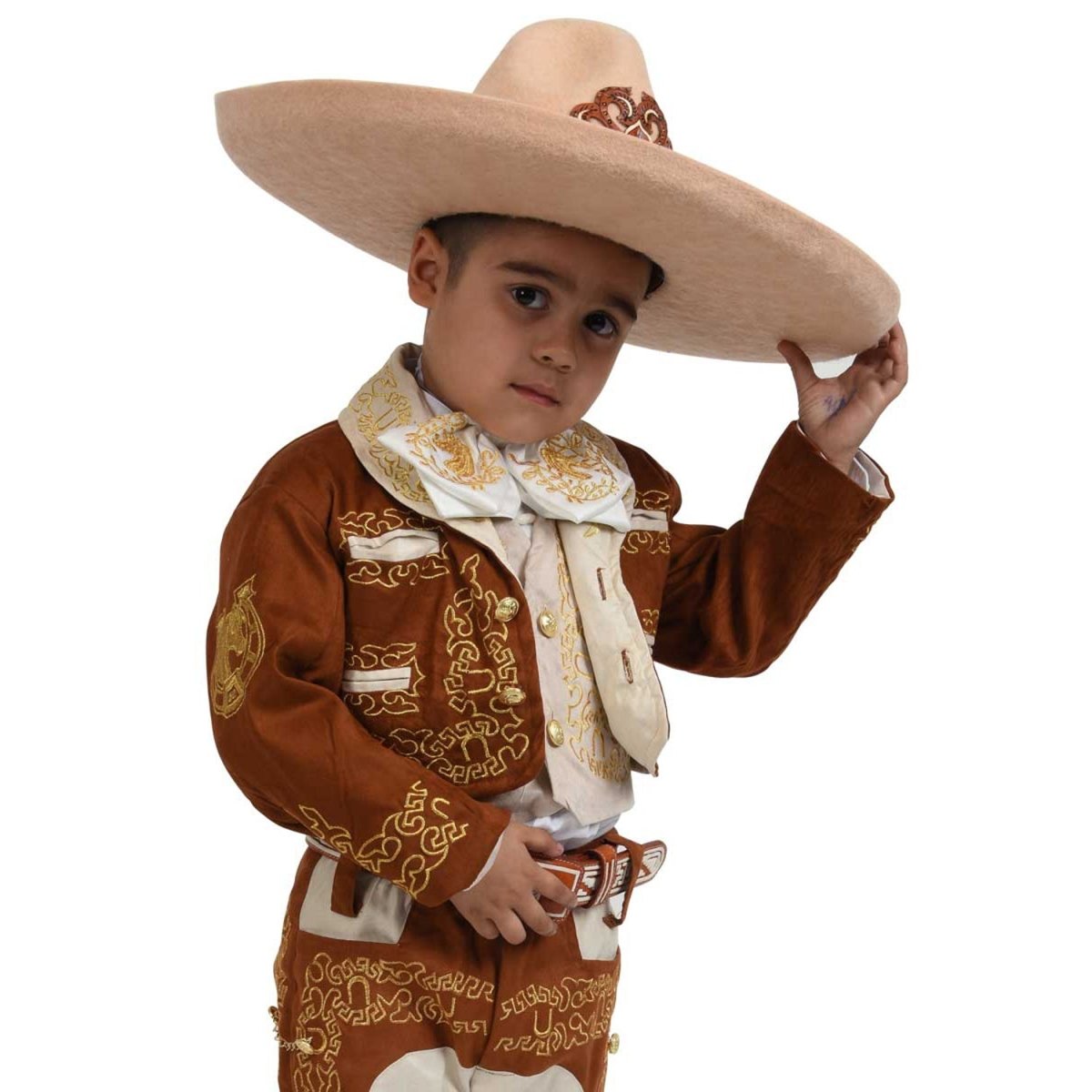 Traje de Charro para Niño de 3 Piezas Color Miel WD-941 - White Diamonds Boots