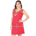 Vestido Artesanal Fino Bordado Cadenilla Color Rojo para Mujer GEN-601981 - El General