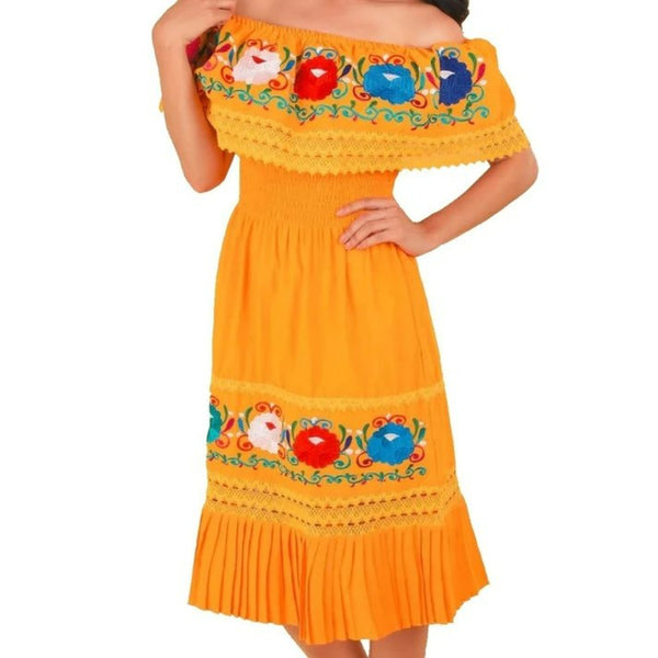 Vestido Artesanal Fino Bordado Color Negro para Mujer IMP-77137 main image 1