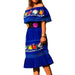 Vestido Artesanal Fino Bordado Color Azul para Mujer IMP-77352 - ImporMexico