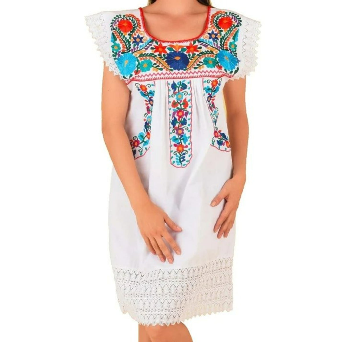 Vestido Artesanal Bordado de la Virgen Color Negro para Mujer IMP-77361 main image 1