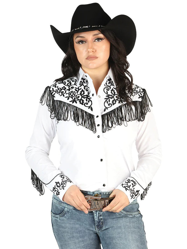 Women's White Western Shirt - El General 2X-Large / White