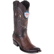 Original Ostrich Leg Boots Dubai Square Toe Faded Brown Color - Wild West Boots
