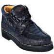 Genuine Caiman Crocodile & Ostrich Casual Shoes Black Color – Los Altos Boots – Side View