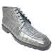 Zapatos Botín de Piel de Cocodrilo Caiman Lomo Original Color Gris - Los Altos Boots