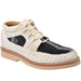 Zapatos Casuales de Piel Mantarraya PC con Avestruz Original Color Hueso y Negro WD-401 - White Diamonds Boots