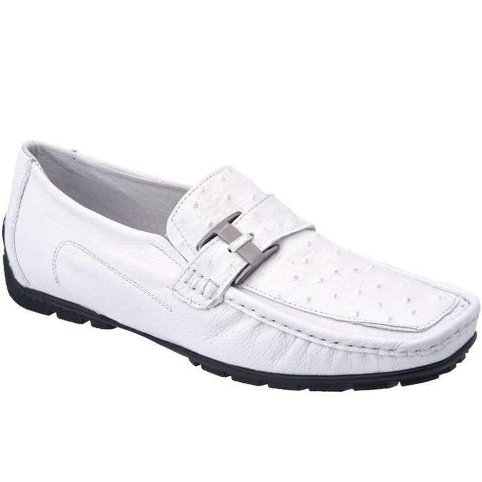 Zapatos Mocasines de Avestruz Original Color Blanco White Diamonds WD-409 - White Diamonds Boots